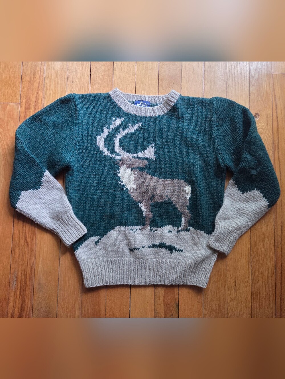 Vintage 80s Woolrich Elk 100% Wool Sweater‎  Men's Med.